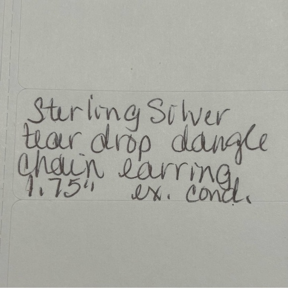 Sterling silver tear drop dangle earrings - Picture 2 of 2